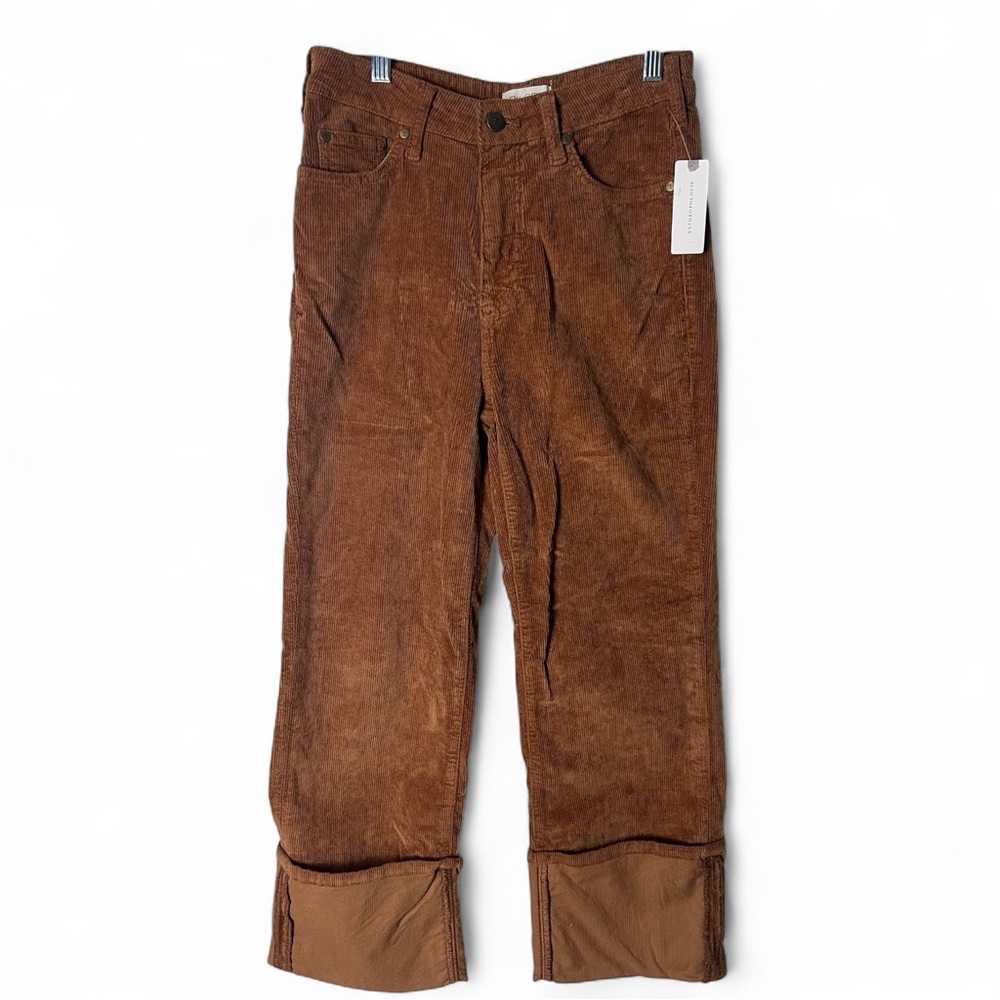 Pilcro - Women’s Brown Corduroy Wide-Leg Cuffed Pants Anthropologie NWT - Sz. 26
